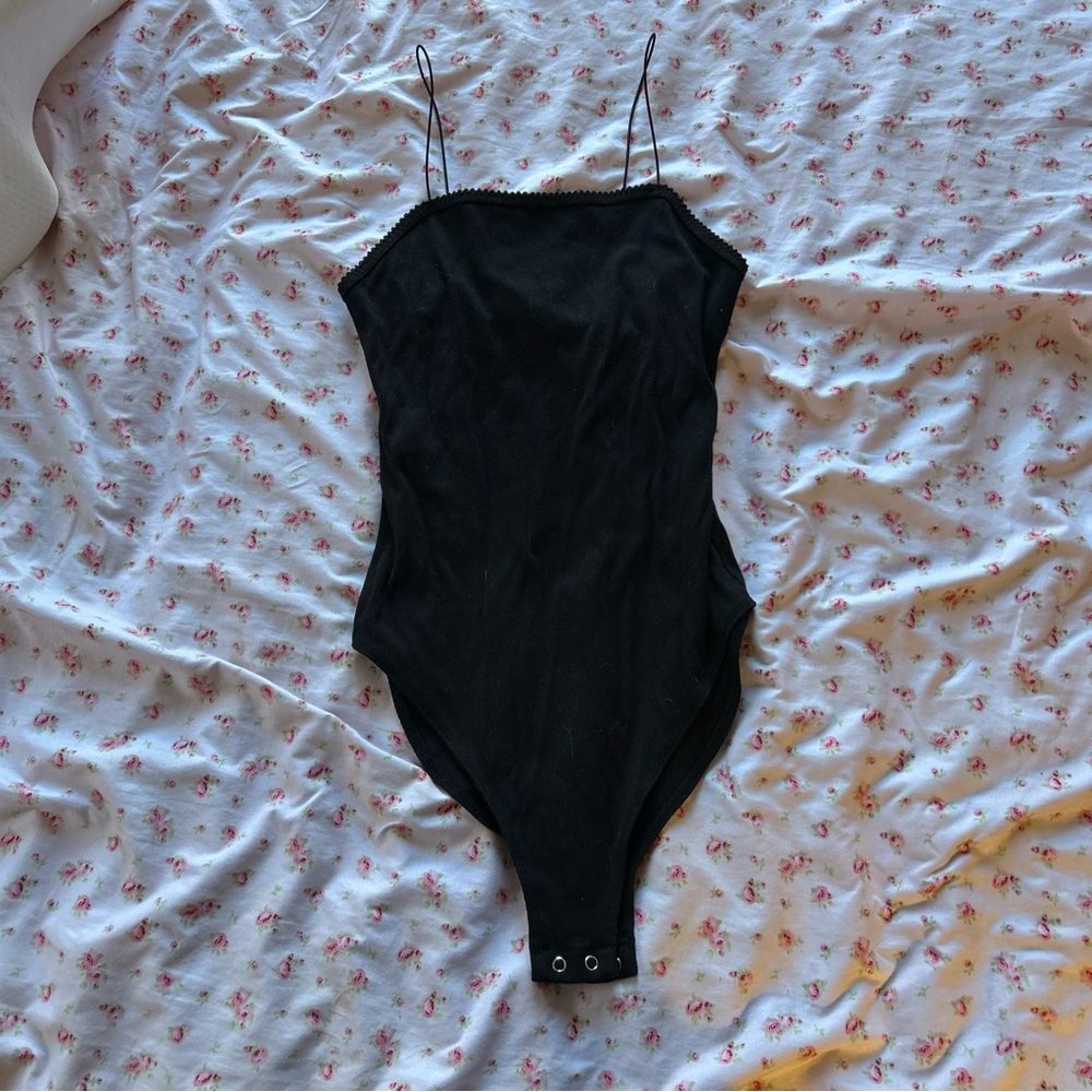black lacy bodysuit tank top